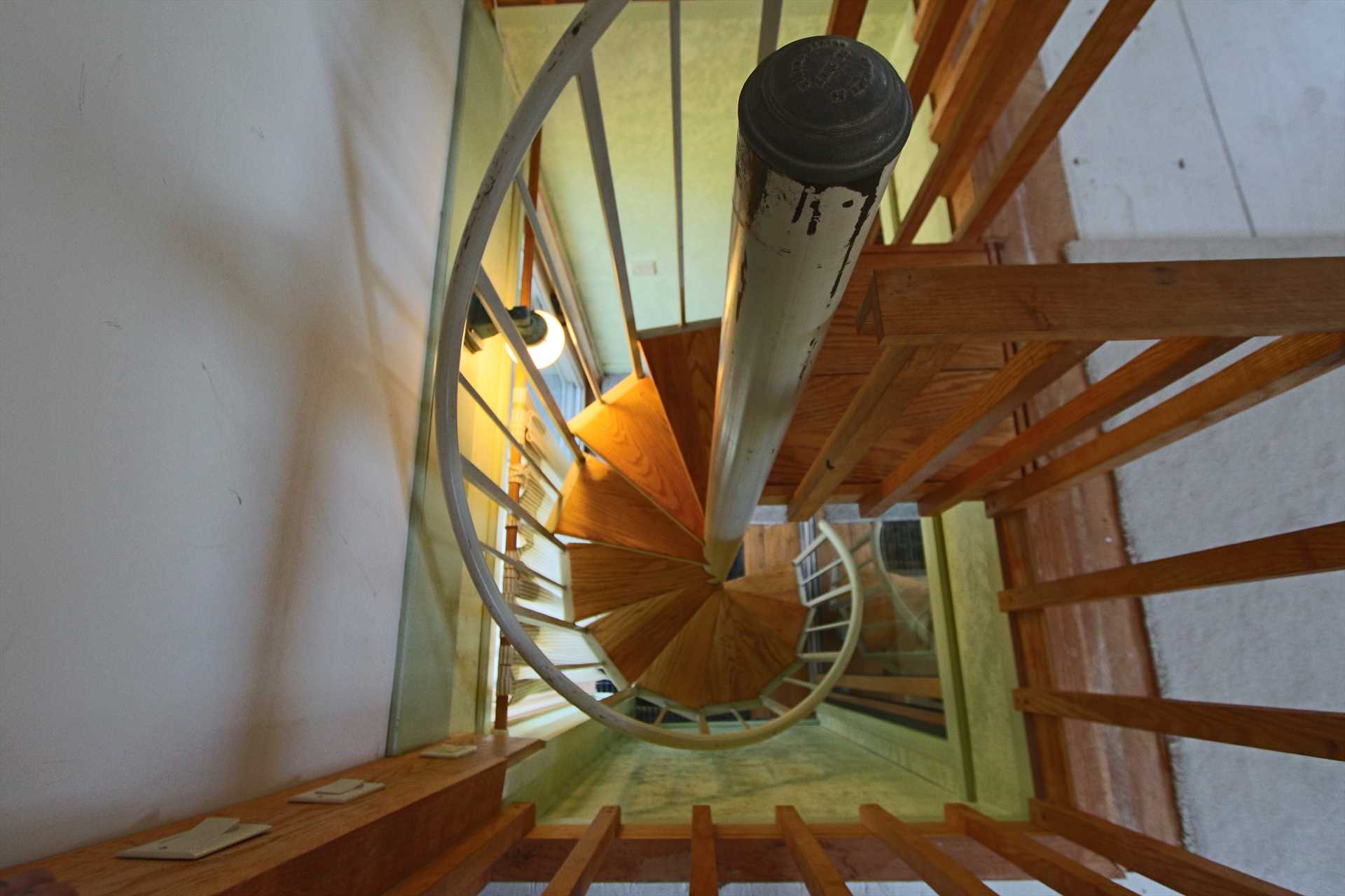 Spiral staircase to Bedroom #2